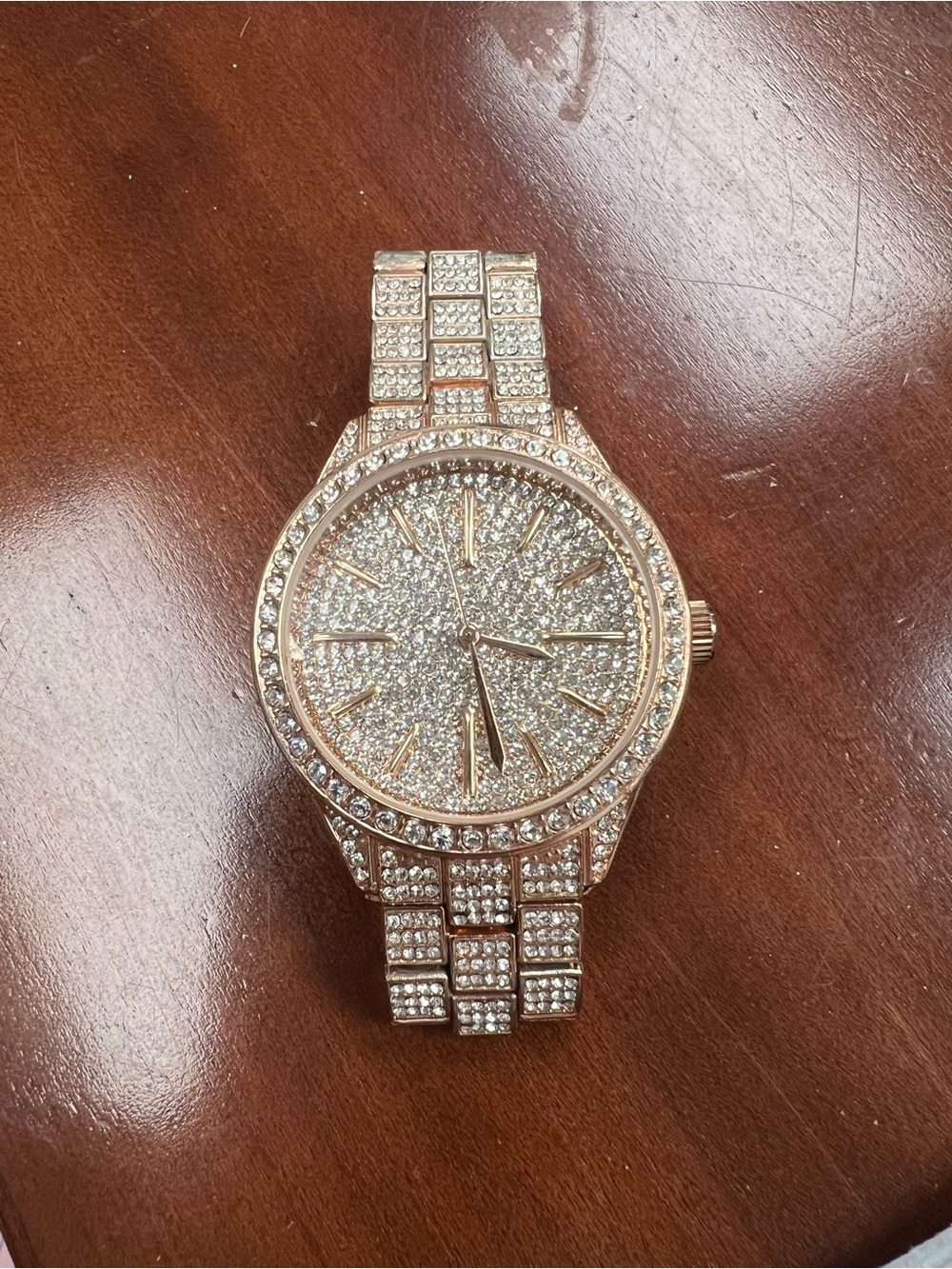 Rose Gold Ice Star bling watch